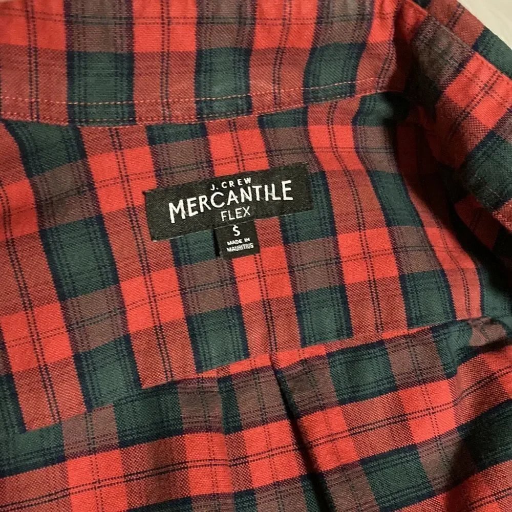 J. Crew Mercantile Flex Plaid Button Down Shirt, sz Small (Unisex fit)